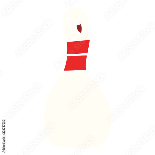 cartoon doodle bowling pin