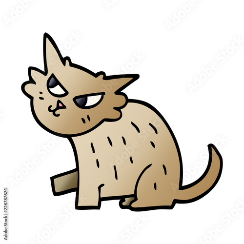 cartoon doodle sly cat