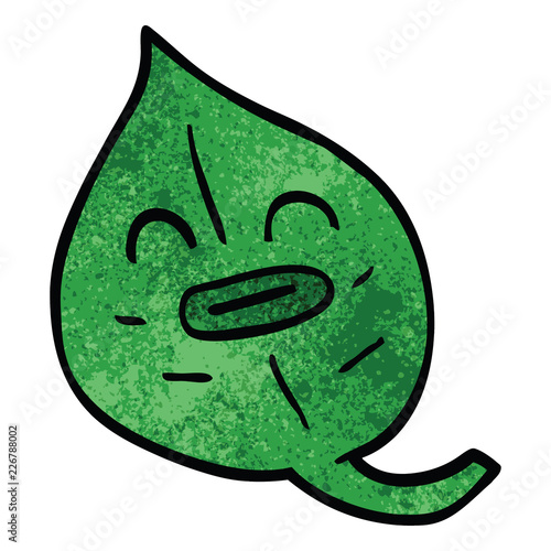 cartoon doodle autumnal leaf
