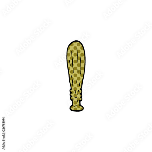 cartoon doodle wooden bat
