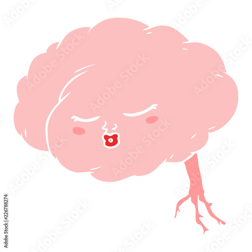 flat color style cartoon brain © lineartestpilot