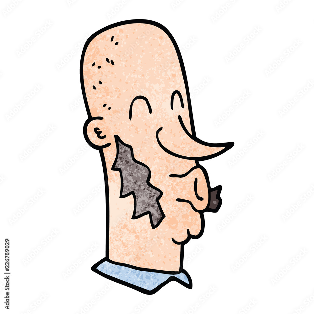 cartoon doodle man with side burns