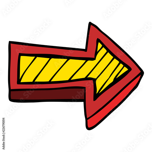 cartoon doodle directing arrow
