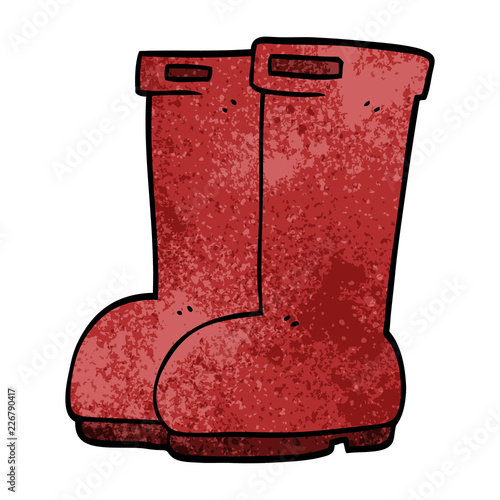 cartoon doodle red wellies