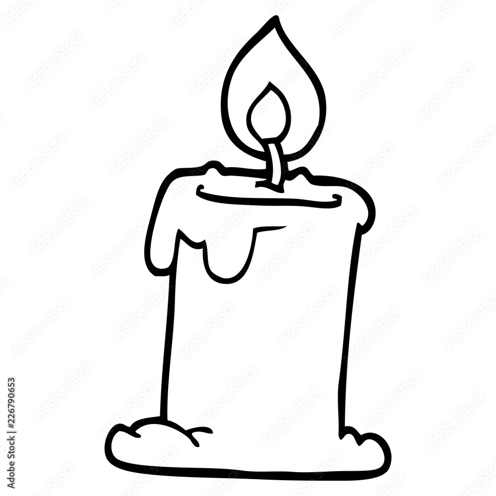 line drawing cartoon lit candle line drawing cartoon lit candle