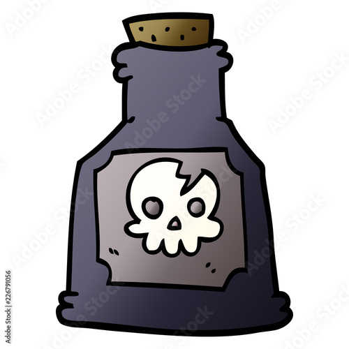 cartoon doodle poison in a bottle