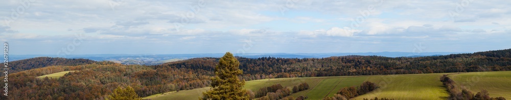Beautiful panorama of the Beskidy Mountains. Poland.