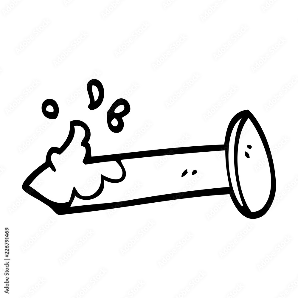 line drawing cartoon bloody nail line drawing cartoon bloody nail