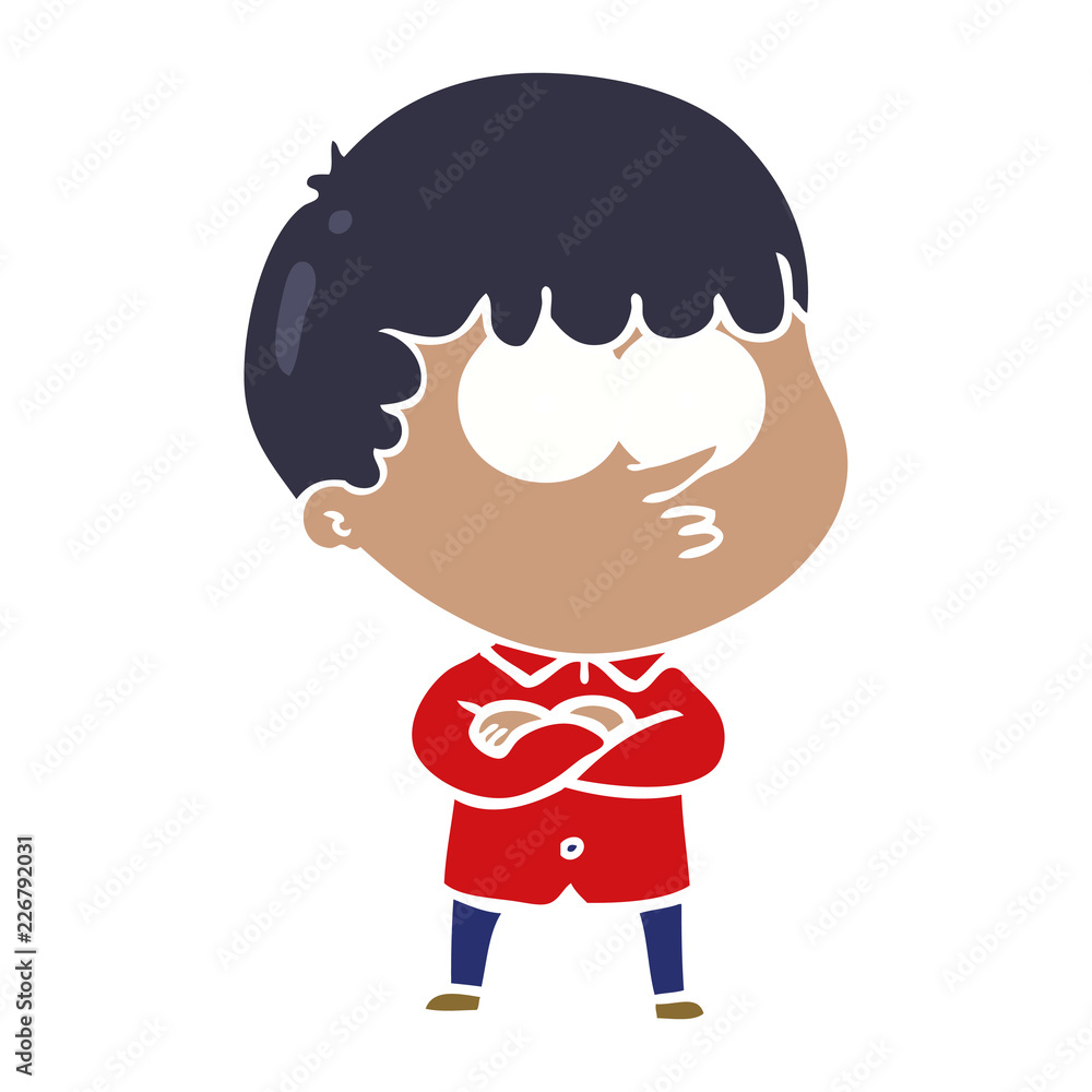 Obraz premium cartoon boy folding arms