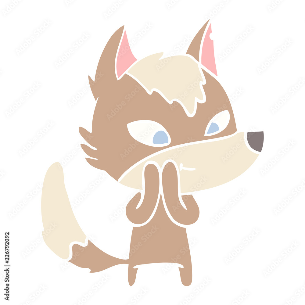 friendly flat color style cartoon wolf friendly flat color style cartoon wolf