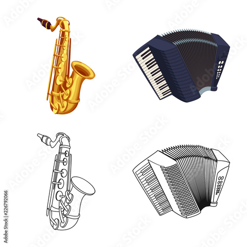 Vector illustration of music and tune sign. Collection of music and tool stock symbol for web.
