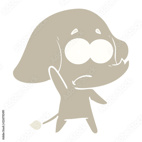 flat color style cartoon unsure elephant