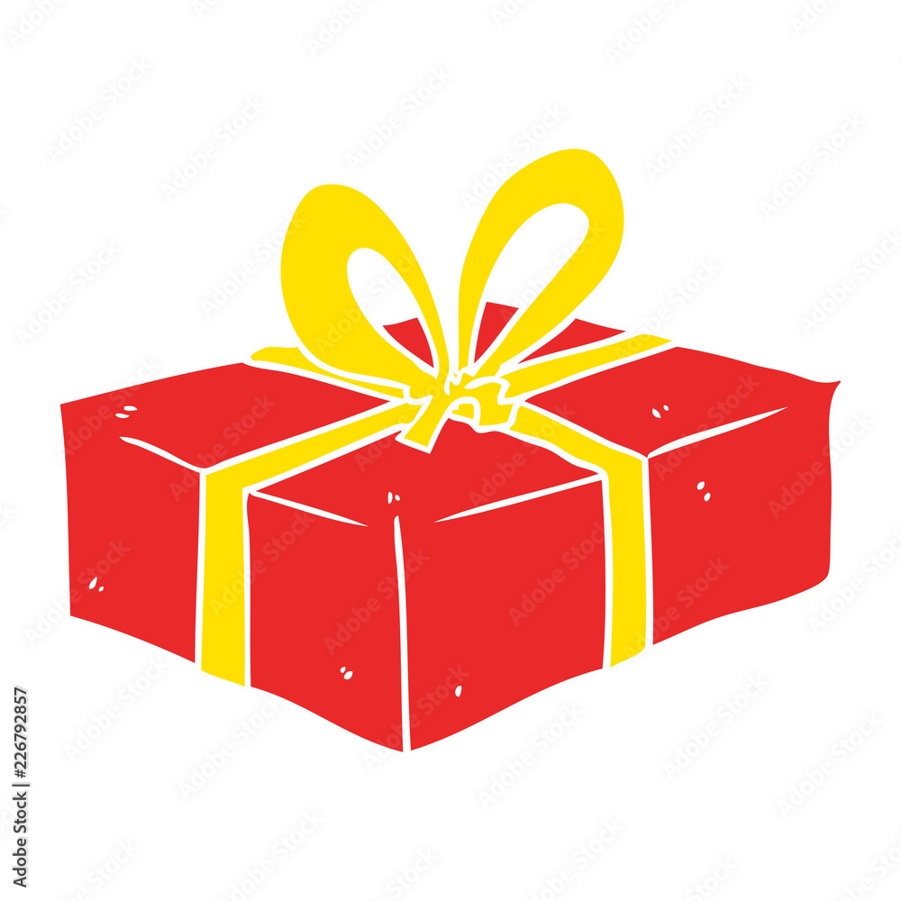 flat color style cartoon wrapped gift flat color style cartoon wrapped gift