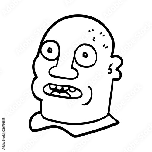 line drawing cartoon of a head of a man