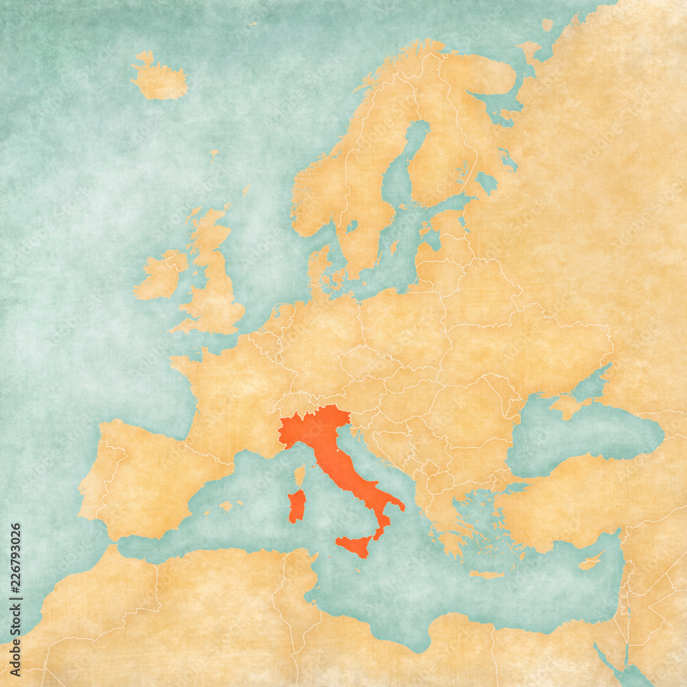 Map of Europe - Italy