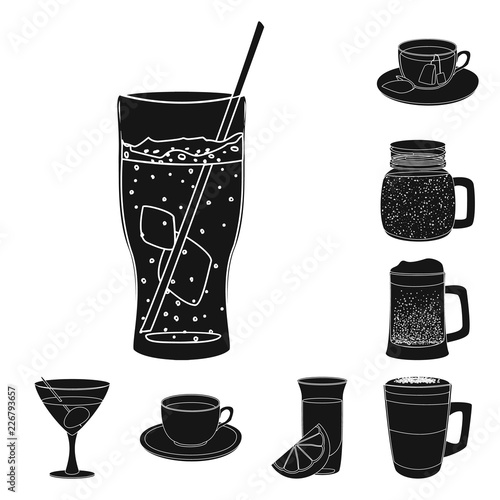 Isolated object of drink and bar icon. Set of drink and party vector icon for stock.