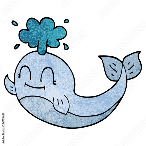 cartoon doodle of a happy whale