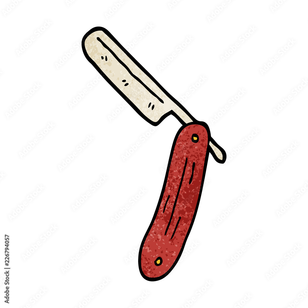 cartoon doodle cut throat razor cartoon doodle cut throat razor