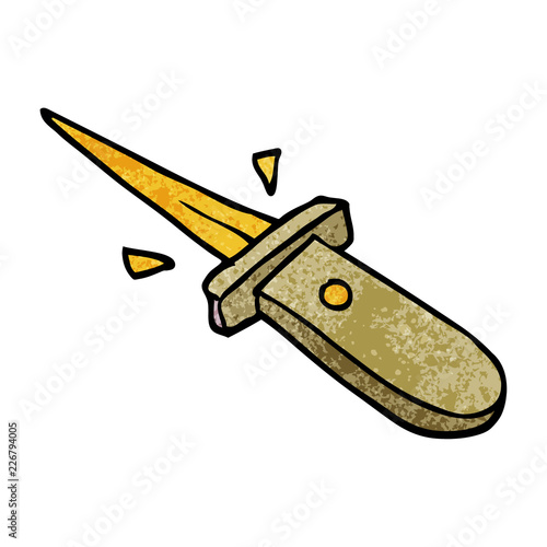 cartoon doodle flick knife