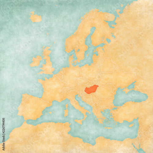 Fototapeta Map of Europe - Hungary
