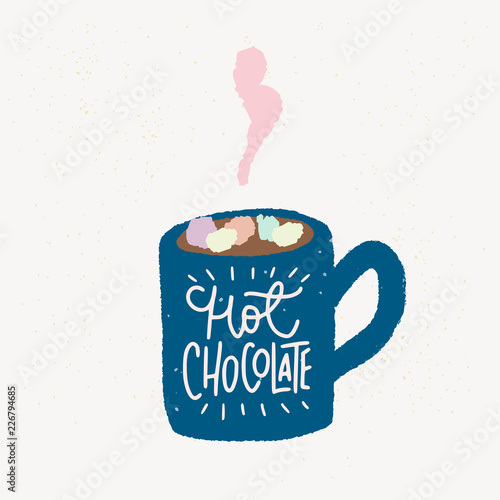 A mug of hot chocolate with marshmallows