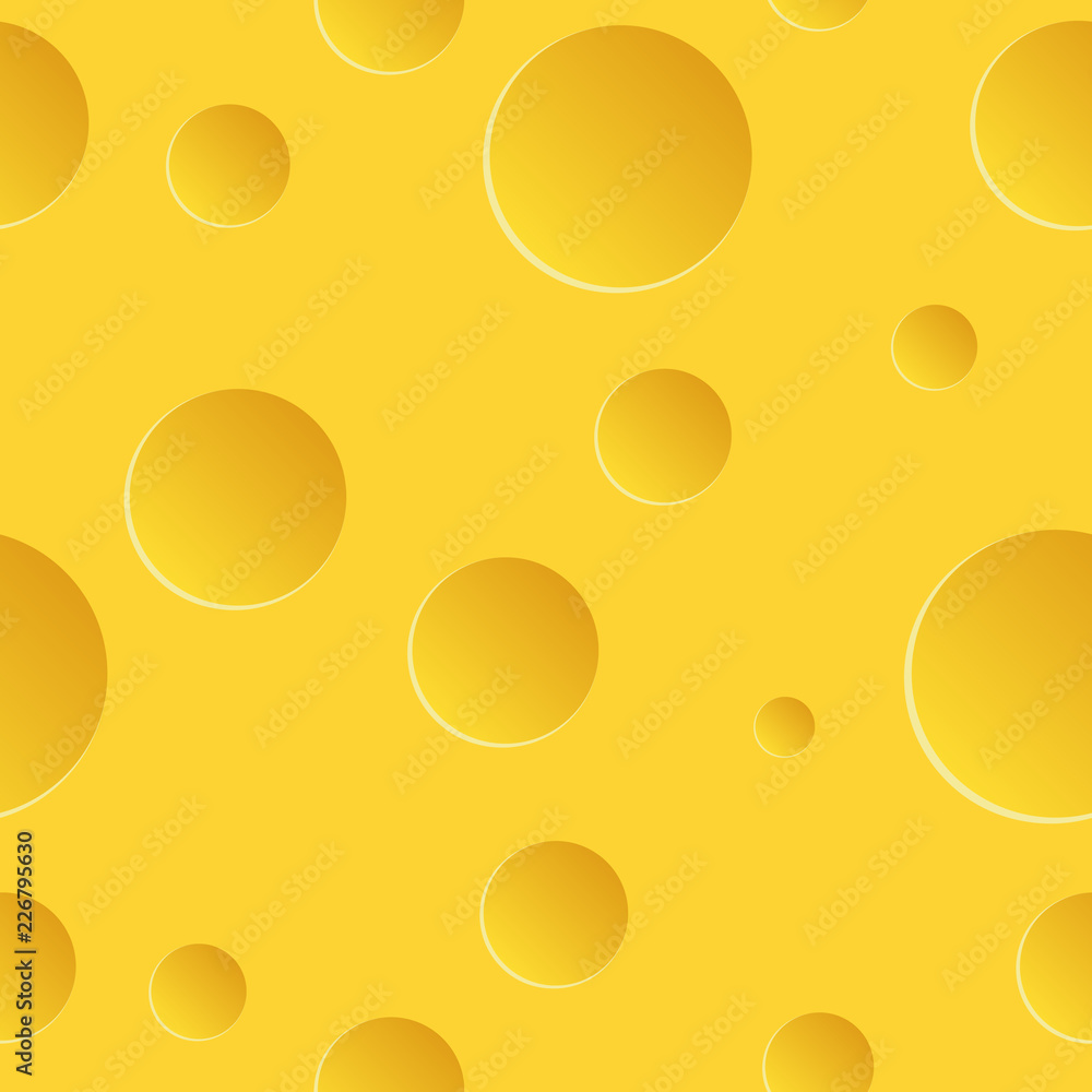 Cheese with holes seamless pattern, vector illustration Cheese with holes seamless pattern, vector illustration