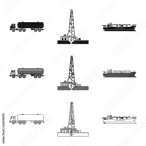 Vector design of oil and gas logo. Set of oil and petrol stock symbol for web.