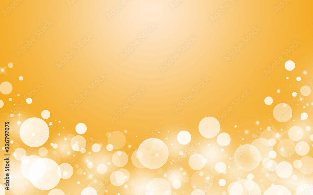 Obraz premium Gold sparkle rays lights with bokeh elegant show on stage abstract background. Dust sparks background.