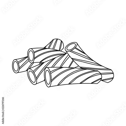Vector design of pasta and carbohydrate symbol. Collection of pasta and macaroni stock symbol for web.
