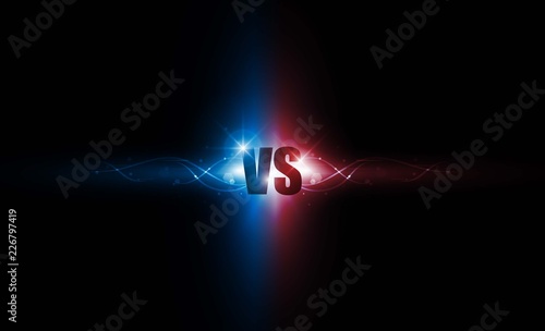Icon neon versus logo vs letters for sports and fight competition. Battle and match, game concept competitive. Vector illustration