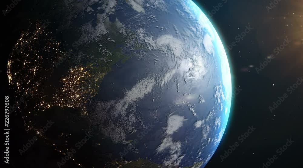 Epic earth globe from space. United states of America from space ...