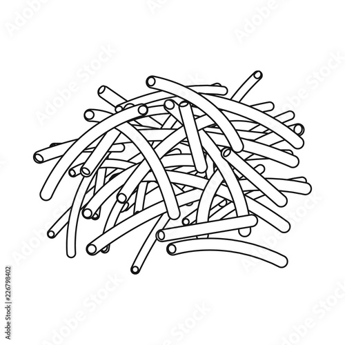 Isolated object of pasta and carbohydrate symbol. Collection of pasta and macaroni stock vector illustration.