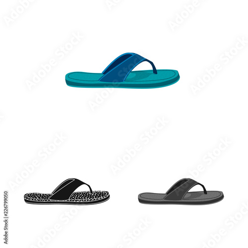 Isolated object of man and foot logo. Collection of man and wear stock vector illustration.