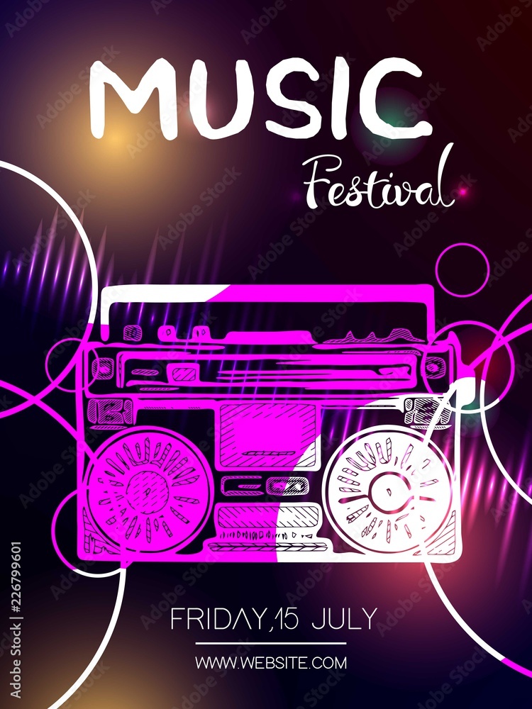 Vector poster for music festival.