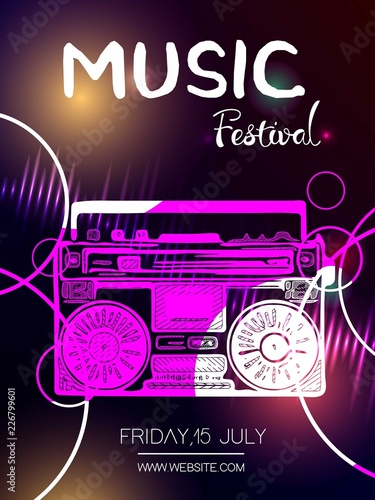 Vector poster for music festival.