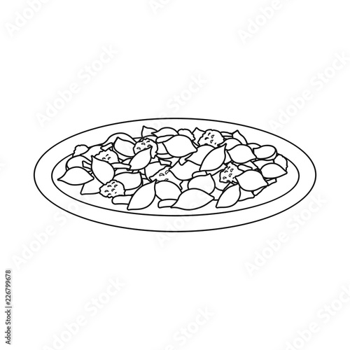 Vector illustration of pasta and carbohydrate symbol. Set of pasta and macaroni stock vector illustration.