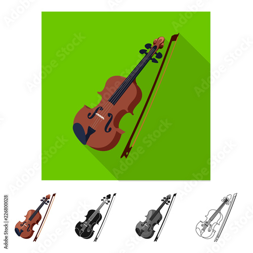 Isolated object of music and tune symbol. Collection of music and tool stock vector illustration.