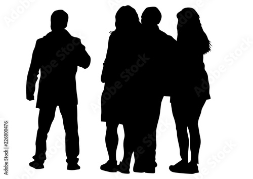 Big crowds people on white background