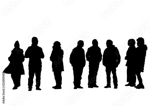 Big crowds people on white background