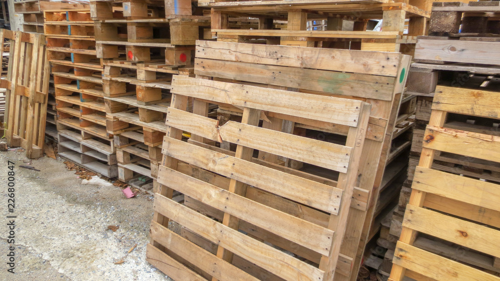 stack pile of wooden pallet in old factory stack pile of wooden pallet in old factory