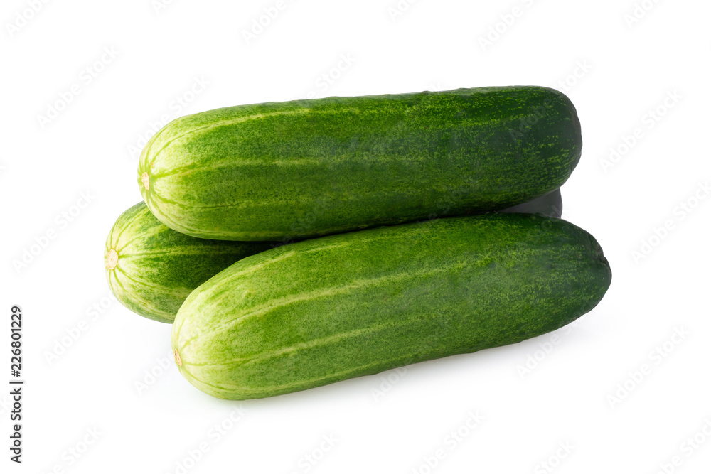 fresh cucumbers isolated on a white background fresh cucumbers isolated on a white background