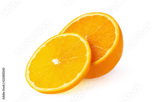 Orange fruit. Orang slice isolate on white background