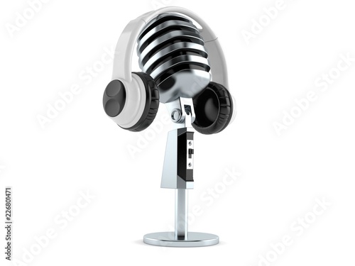 Microphone with headphones