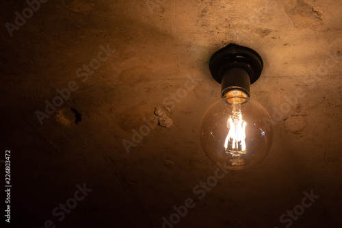 Light bulb on the ceiling