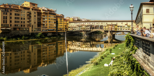 Ponte vecchio  famous covered bridge across the river Arno in Florence, Tuscany © elliottcb