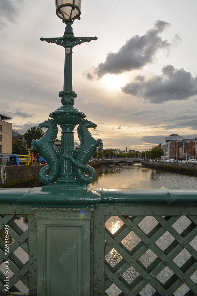 Fototapeta premium Dublin Bridge Sea Horses 2