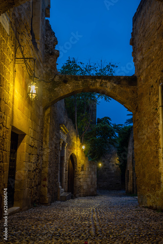  Medieval street in the old town of Rhodes
