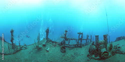Underwater wreck in Honduras