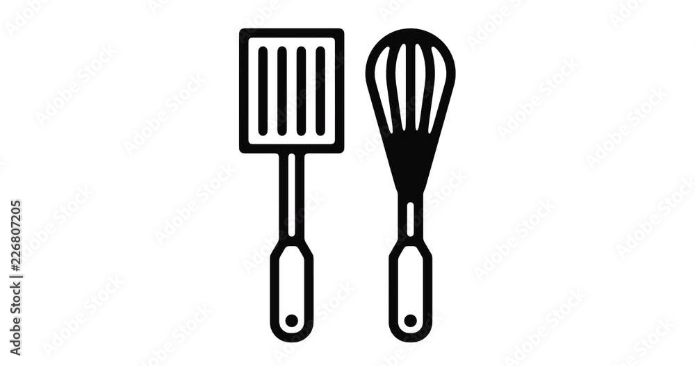 Kitchenware line icon motion graphic animation with alpha channel. Kitchenware line icon motion graphic animation with alpha channel.