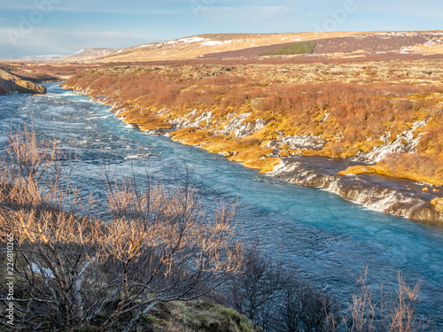 Hraunfossar waterfall in Iceland